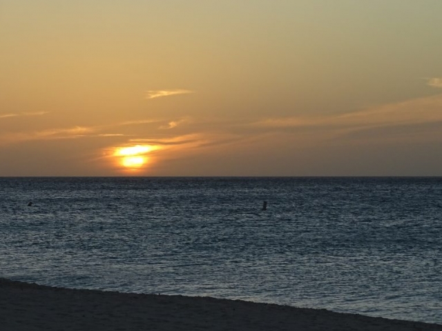 Couché de soleil Eagle Beach
