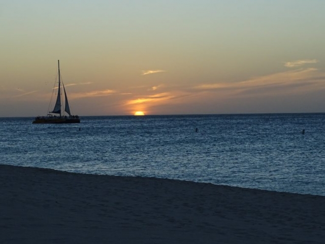 Couché de soleil Eagle Beach