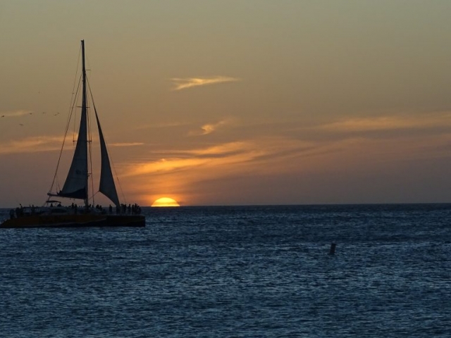 Couché de soleil Eagle Beach