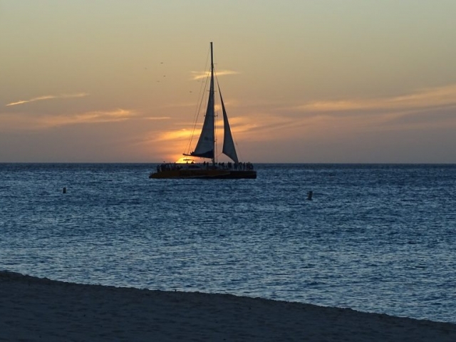 Couché de soleil Eagle Beach
