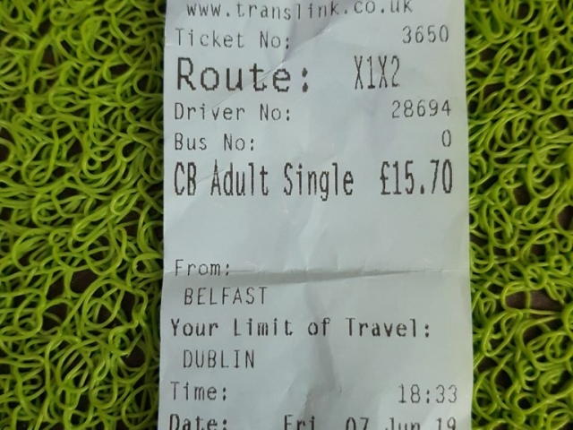Ticket Belfast / Dublin