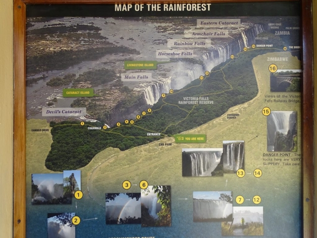 Entrée du Parc de Victoria Falls, Zimbabwe.